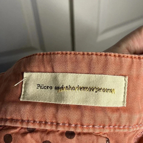 Pilcro and the Letterpress Pink Embroidered Floral Hyphen  Pants - Picture 5 of 9